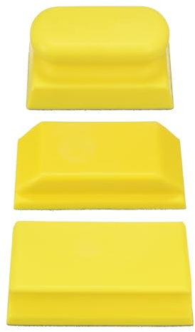 sourcing map 3pcs Hand Sanding Blocks Rectangle with Hook and Loop Backing for Wood Metal Car Polishing