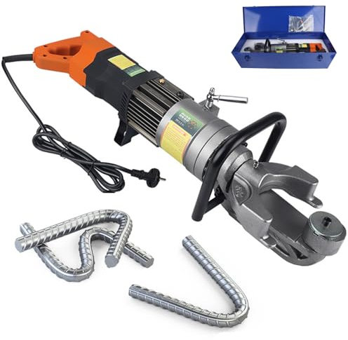 HENGCMM 220 V Rohrbiegegerät Bewehrungsbieger, Hydraulische Bewehrungsbiegemaschine Biegen von Bewehrungsstäben bis zu 16 22 25 mm, Bewehrungsbiegewinkel 90 Grad oder mehr, bürstenloser Motor,16mm