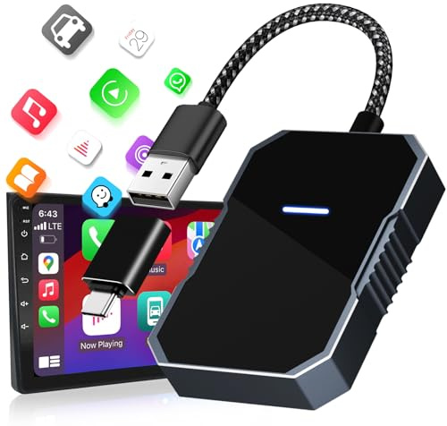 2025 Wireless Carplay Adapter, Mini CarPlay Wireless Adapter Dongle Konvertieren Sie Wired Carplay in Wireless Plug-and-Play Schnelle Verbindung Kompatibel mit Apple iPhone iOS 10+