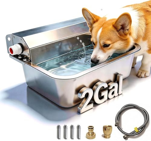 Distributeur d'eau Automatique pour Chien - 1.5 Gal/5.7 l - Intérieur/extérieur - Acier Inoxydable - Bétail, Animaux de Compagnie, Poulet
