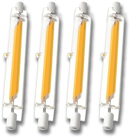ZJZG Bombilla LED R7S 78mm Regulables, 4 Pack, 10W COB Equivalente 100w Lámpara Halógena, Blanco Cálido 3000K, 1000LM, 360°
