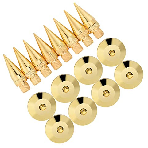 Dioche Mappetatura Bastoncini di Base per Isolamento Altoparlante per Altoparlanti di Rame - 8 Paia, 6x36mm - Finitura Premium Placcata Ridurre al Minimo Le Vibrazioni Dannose per Amplificatori,