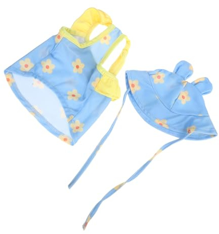 Toyvian Traje De Baño para Mascotas con Sombrero Vestido De Playa para Perros Pequeños Bañador para Cachorros Protección Solar Moda De Verano para Perros