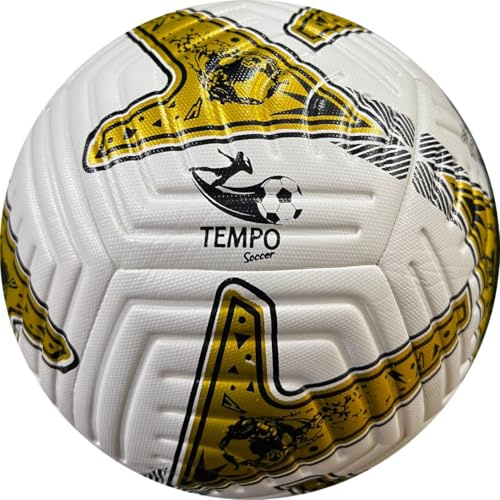 MONDOGIOCHI Tempo Soccer Pallone da Calcio Misura Regolare N.5 Ufficiale, Ideale per Allenamento outdoor, Pallone cucito a macchina in TPU Palla Calcio per Bambini e Adulti, Design Premier, (TS-6300)
