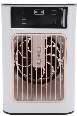 Zerodis Ventilador de Escritorio Multifunción de Ventilador de Escritorio con Tanque de Agua de 900 Ml 3 Velocidades Dual Dual Modes de Niebla Evaporativa Humidificador de Aire Acondicionado para