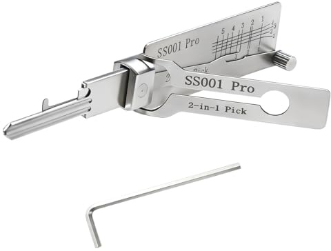 SS001 PRO Hauptschlüssel-decoder aus edelstahl,lishi 2-in-1 lock pick und Pick-Werkzeuge,Autoschlüssel-Leser,Lockpicking set Mehrzweck-Wartung,Reparatur-Kits,robuste Handwerkzeuge