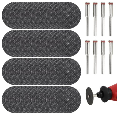 60 Pcs for Dremel Cutting Discs Set, High-Speed Mini for Dremel Metal Cutting Discs, Cuttings Disc Metalincludes 8 Durable 3mm Mandrels for Precision Metalwork & DIY Projects