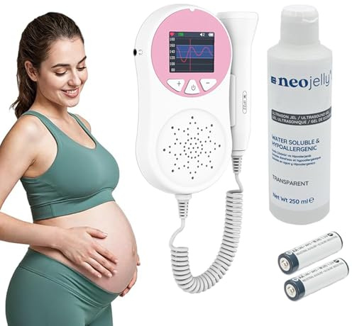 Doppler Sonore 3 MHz + Gel 250 ml - lyssna på ljud hemma - rekreationsenhet för föräldrar - LCD färgspårningskurva display