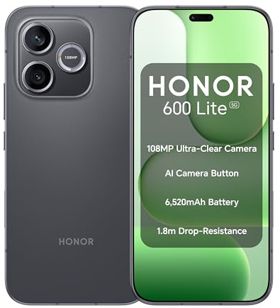 Honor 600 Lite 16,8 cm [6.6] Doppia SIM Android 16.0 5G USB tipo-C 8 GB 256 GB 6520 mAh Nero (HONOR 600 LITE 8GB 256GB BLACK)
