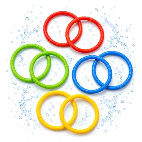 AMATOYS Anillos de Buceo 8 Piezas - Juguetes Piscina Verano Niños