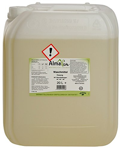 AlmaWin® Universal Waschmittel Flüssig [20L - 307 Ladungen] mit Lavendelduft - Flüssigwaschmittel für strahlende Reinheit ab 30°C - Laundry Detergent für Weißes & Buntes - Öko & VEGAN