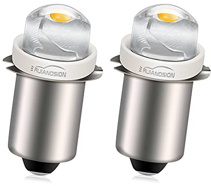 Ruiandsion P13.5S LED Bulb 4.5V 0.5W Warm White LED Light Bulb Torch Headlight Mini Head Lamp Flashlight,Non-polar fit both negative earth and positive earth(Pack of 2)