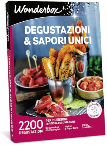WONDERBOX - Cofanetto Regalo - Degustazioni E Sapori Unici - 2000 degustazioni - Idee Regalo Donna o Uomo o per Coppia - Per Tutti I Gusti