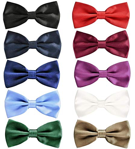 JZK 10x Mehrfarben gebunden verstellbar Fliege Schleife zum Hochzeiten Party, formal oder besondere Anlässe