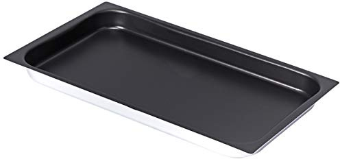 Pentole Agnelli ALSA182S40F Teglia Gastronorm in Lega 3003, Antiaderente Rullato, Alluminio, Argento, 53x32.5x4 cm