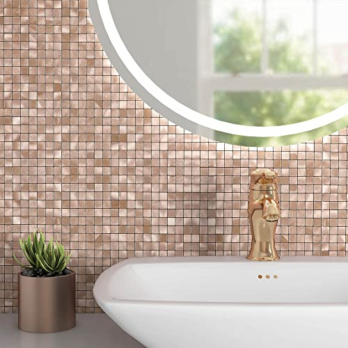 BeNice Wandfliesen Selbstklebend Mosaik Fliesenaufkleber Küche Roségold 10