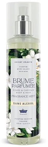 Brume Parfumée 250ml Secret Céleste parfum Musc Blanc - Sans Alcool - Fraîcheur - Les Petits Bains de Provence - Parfum Origine de Grasse