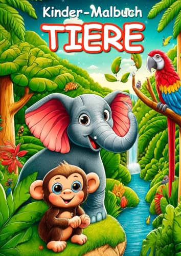 Kinder-Malbuch mit Tieren: 50 süße Tiermotive!