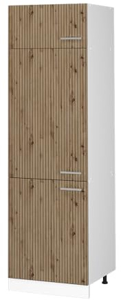 Vicco Armadio frigorifero Raul, Rovere artigianale/Bianco, 60 cm