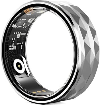 Garsent Smart Ring Fitness Tracker, Anelli Salute Cardiofrequenzimetro, Anello Sonno Pedometro Calorie Contapassi, Anello Fitness Impermeabile per Donna Uomo, App LuckRing (22#)