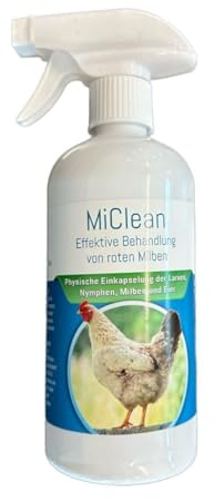 MiClean | zur Bekämpfung von Milbennestern, roten Vogelmilben, Blutläusen und Anderen Parasiten | Umweltfreundlich | Nachhaltig | 500 ml