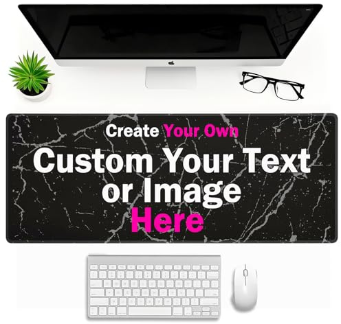 Tapis de Souris Personnalisé XXL avec Photo/Texte/Logo 900x400x3mm Tapis de Souris de Jeu Imperméable Personnalisé, Base en Caoutchouc Antidérapant pour PC Ordinateur Portable Bureau