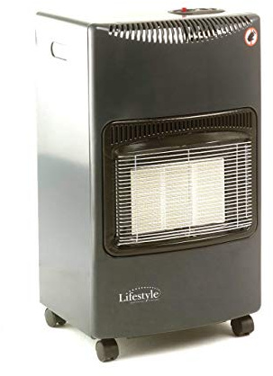 Season Warmth Gloss Black/Gray Mobile Cabinet Heater Mobile Calor gas Heater