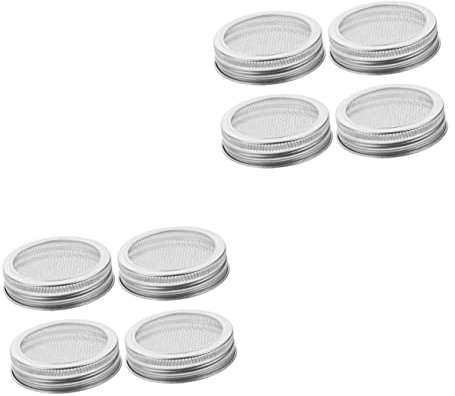 OKUMEYR 8stücke Teiliges Sprossendeckel Aus Edelstahl Passend Für Einmachgläser Mit Breiter Öffnung Für Keimung Von Brokkoli Linsen Und Mehr Einfach Zu Reinigen Und Spülmaschinenfest
