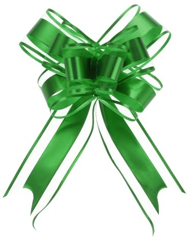 QUARKZMAN 20 Stück Große Geschenkschleife, 16cm Ziehschleife Geschenk Dekoschleife für Basteln Hochzeit Geburtstag Geschenkverpackung(Dunkelgrün)