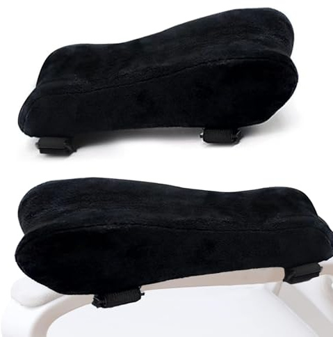 POHOVE 2 PCS Office Chair Arm Covers, Memory Foam Ergonomic Armrest Pads,Elbow Pillow Pressure Relief Office Armrest Pads for Computer, Gaming and Desk Chairs