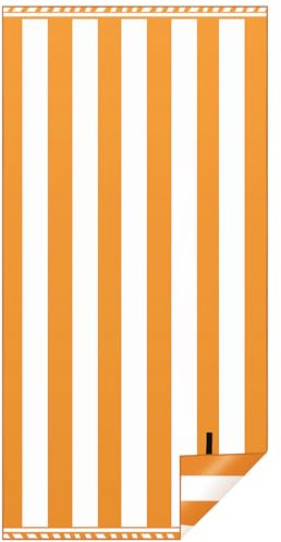 KUOGAS XXL Strandhandduk 90 x 180 cm Mikrofiber, snabbtorkande handduk & sandfri badhandduk, supermjuk & högabsorberande, strandfilt Damer Strandhandduk (Orange)