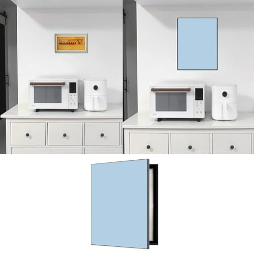 Fuse Box Cover Cabinet Blank Hide Electrical Panel, Wall Hanging Circuit Breaker Panel Covers, Multifunctional Fuse Box Cover, Distribution Box for Farmhouse/Home(Style J,60 x 70cm (23 5/8 x 27 1/2