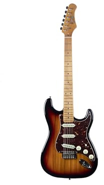 EKO GUITARS – Chitarra Elettrica ST‑401, Corpo Pawlonia, Manico Acero, Tastiera Acero, 3 Pickup Single‑Coil, Ponte Vintage, 22 Tasti, Colore Sunburst