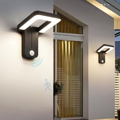 HQHYGM Luce murale per Esterni con Lampada da Parete del sensore di Movimento Muro Decorativo IP65 Acrilico in Alluminio a Parete Impermeabile per Balcone della Villa del corridoio (Luce Neutra