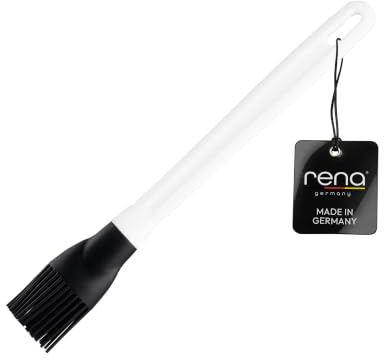 rena germany Pennello da forno e griglia resistente al calore fino a 240 °C. Pennello da cucina in silicone con manico in plastica, lavabile in lavastoviglie, ideale per cuocere, cucinare e grigliare
