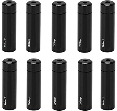 ANKROYU Fahrrad-Schaltzug-Endkappen aus hochfester Aluminiumlegierung, 4 mm, langlebig und verschleißfest, für Mountainbikes, Rennräder und Falträder, 10er-Packung (Schwarz)
