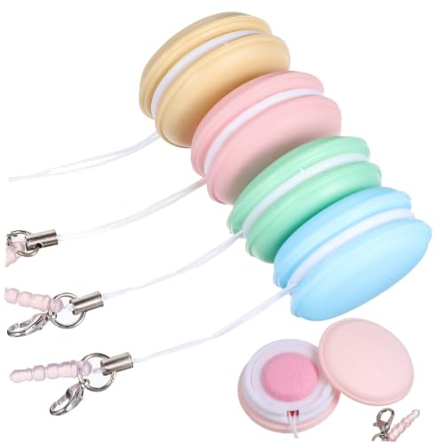 4Pcs Macaron Phone Screen Cleaner Wipes, Silicone | Portable Cleaning Tool with Lanyard and Buckle, Removes Fingerprints and Oil for Smartphones