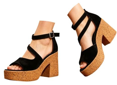 Donna Scarpe Tradizionali Scarpe Donna con Tacco Piattaforma Caviglia Sandali Estate Aperto Espadrillas Intrecciato Stivaletti Oxford Cerimonia