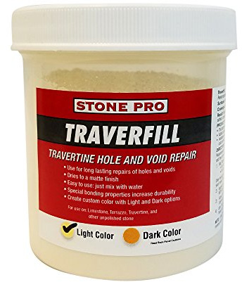 Stone Pro Traverfill - Travertine Hole and Void Repair - 1 Pound - Light