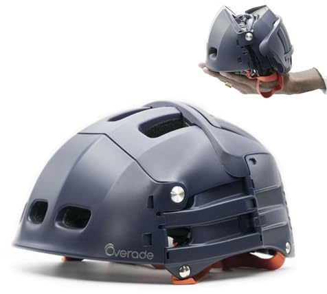 Overade Plixi Faltbarer Helm für Fahrräder, Elektroroller, E-Bikes - Volumen durch 3 geteilt - Gleicher Schutz wie EIN klassischer Helm