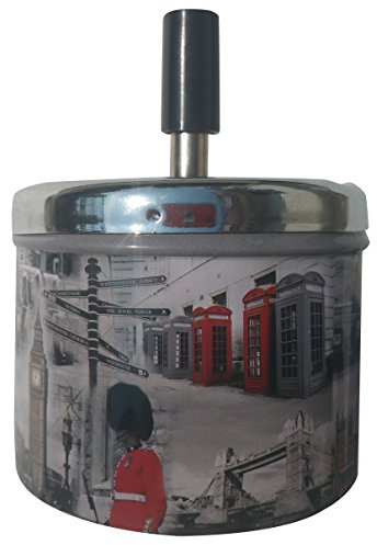 Condello Casa Zigaretten-Aschenbecher mit Deckel,Zigarre Drehaschenbecher Rotary,Windaschenbecher,Sturmaschenbecher Metall,Tischaschenbecher Tisch Ascher Ashtray für Zuhause Büro Auto,Drinnen Draußen