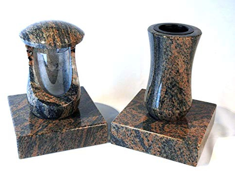 Designgrab Cerres Vase funéraire Atria et 2 supports en granit Gneis Halmstad/Barap/Hollandia