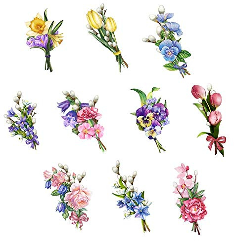 Ideen mit Herz 3-D Motive, ausgestanzt, ca. 7-10 cm, 10 Stück im Beutel | Bilder zum Basteln & Dekorieren | Grußkarten selber Machen | Bildmotive für Scrapbooking & DIY-Deko (Ostersträußchen)