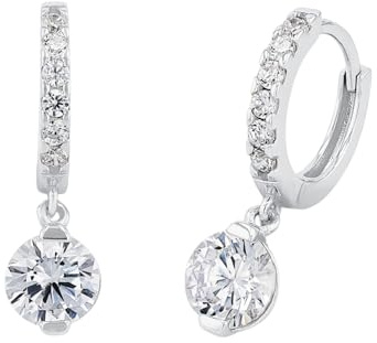 Amor Creolen 925 Sterling Silber Damen Ohrschmuck, mit Zirkonia synth., 2,1 cm, Silber, Kommt in Schmuck Geschenk Box, 2023071