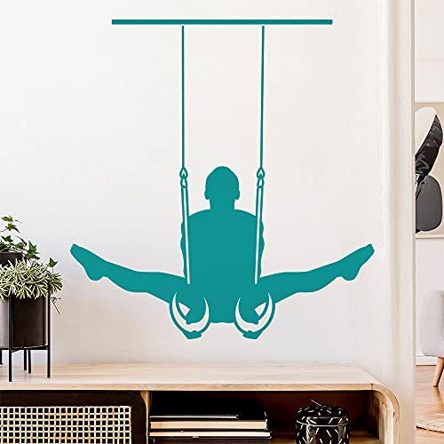 Turnen Ringe Sportler Figur Wandtattoo Wandaufkleber Wall Sticker - Dekoration, Küche, Wohnzimmer, Schlafzimmer, Badezimmer