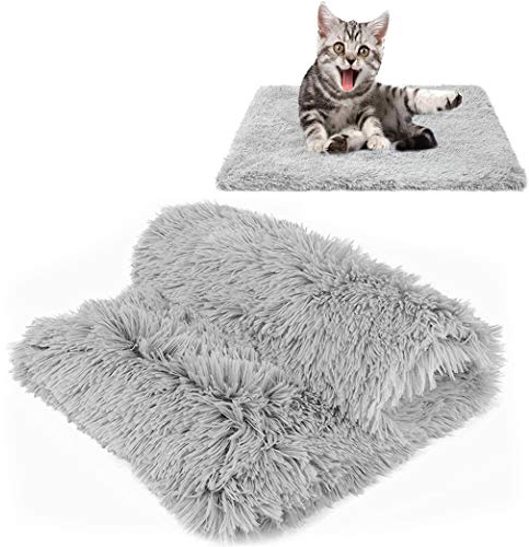 CHMMY Flauschig Hundedecke Weiche Katzendecke Fleecedecke Waschbare Deck für Haustier Hunde Katzen Welpen Weiche Warme Matte für Haustier Hunde Katze Welpe (Grau,S:56 x 36 cm)