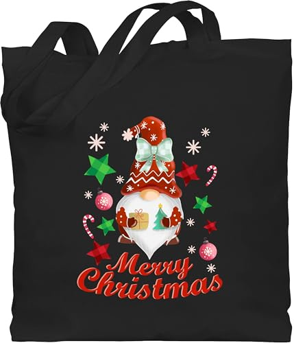 Shirtracer - Baumwolltasche - Weihnachten Geschenke Bekleidung - Weihnachtlicher Wichtel I Weihnachtsmotiv I Merry Christmas Wichtelmotiv
