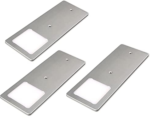 kalb | Lampes LED sous plan argentées 5W- lampe de cuisine très plate, choix:3 set blanc neutre