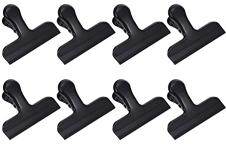 POPETPOP Stainless Steel Food Bag Clips 8 Pack with Strong Spring Airtight Seal Portable File Closure Clips for Snacks Document Storage Kitchen and Office Use