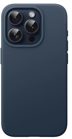 JETech Silicone Case for iPhone 15 Pro Max, Navy | Silky Soft Touch, Shockproof Protection, Scratch Resistant, Microfiber Lining